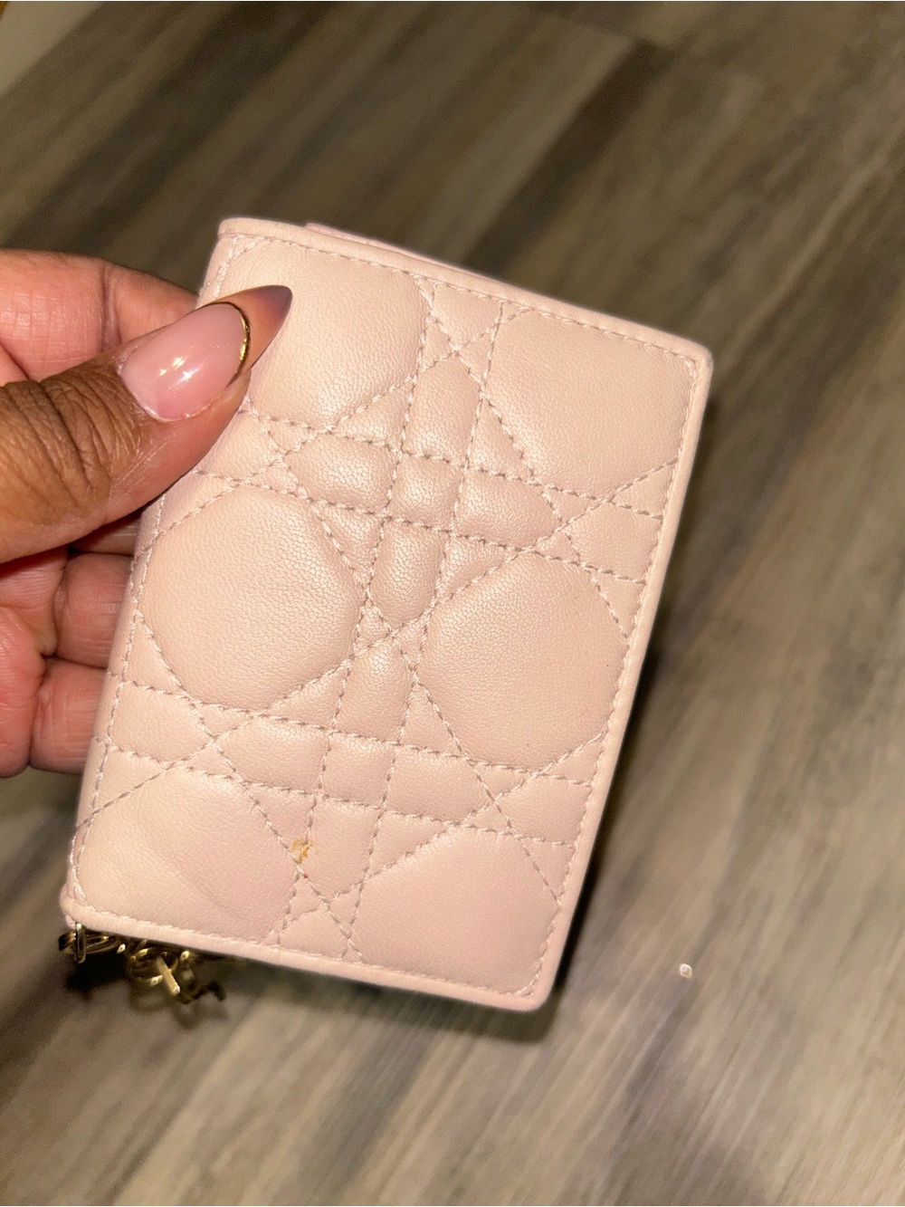 Dior Pink Quilted Cannage Leather Snap Card Holder Wallet - Picture 5 of 12